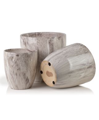 NEVA MARBLE Komplet 3 osłonek ceramicznych 30,5x30,5x30,5/26x26x27/20,5x20,5x23 cm