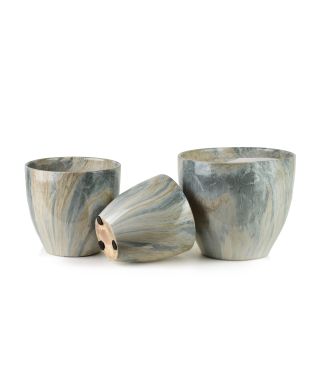 NEVA MARBLE Komplet 3 osłonek ceramicznych 25x25x21/20,5x20,5x18/16x16x15cm