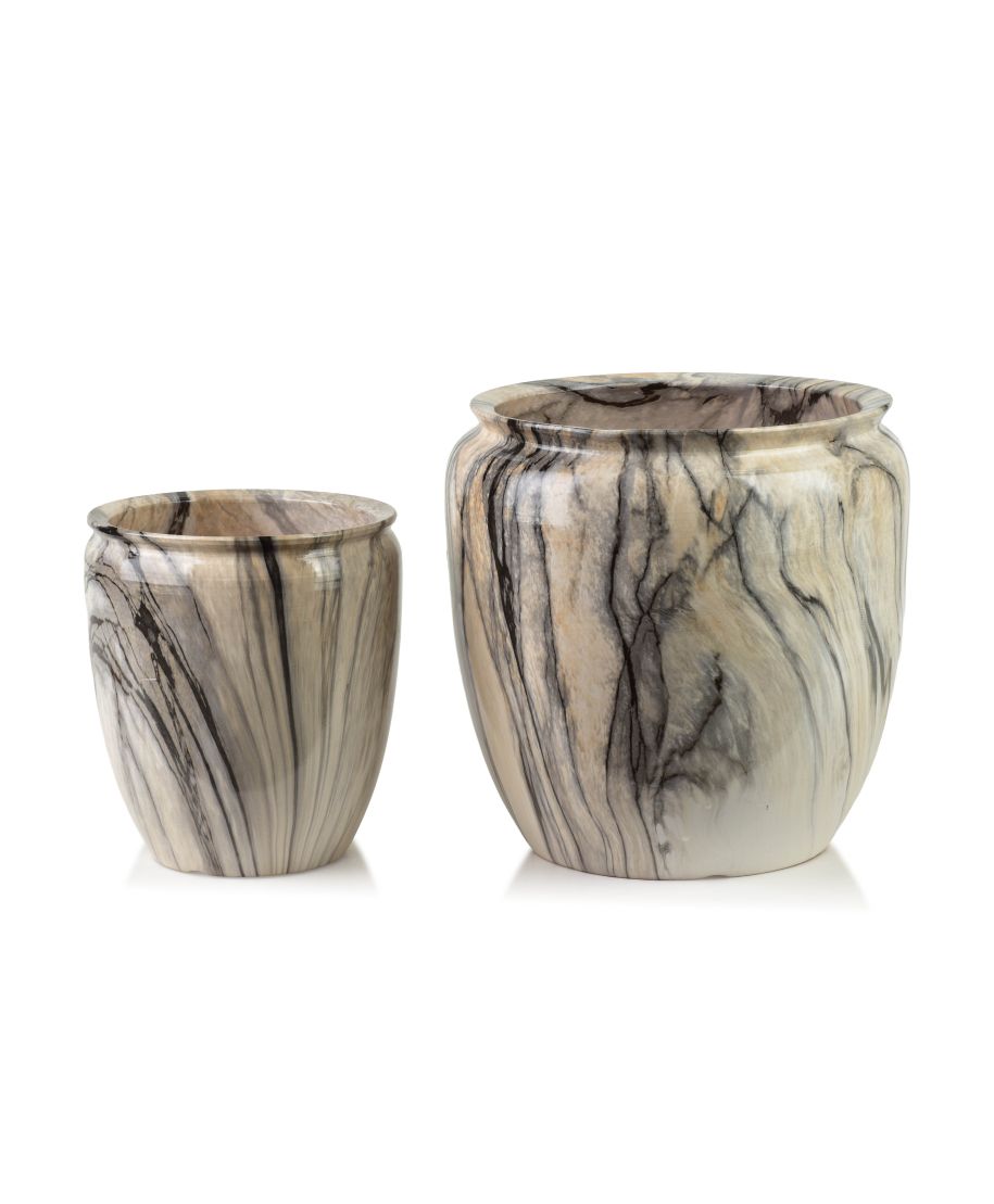 NEVA MARBLE Komplet 2 osłonek ceramicznych 30,5x30,5x30,5/20,5x20,5x23 cm