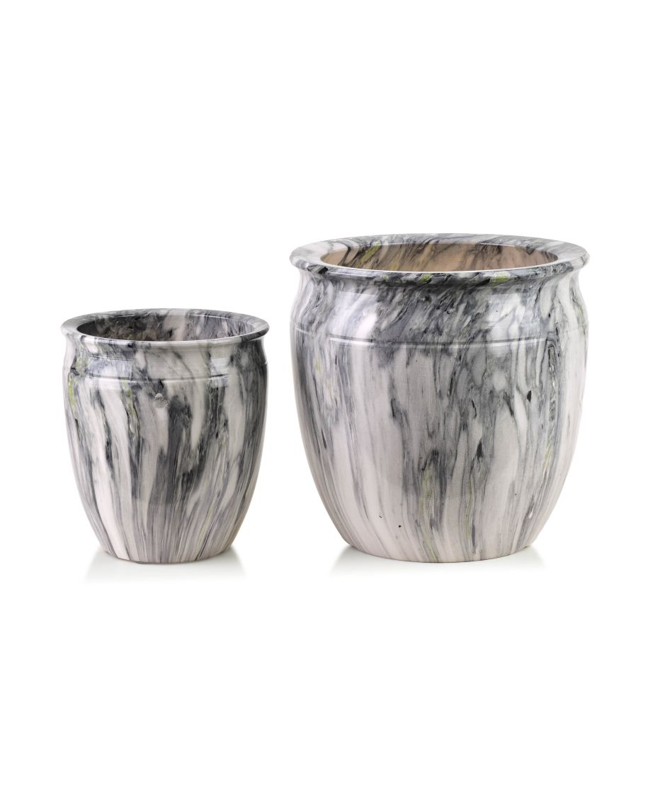 NEVA MARBLE Komplet 2 osłonek ceramicznych 30,5x30,5x30,5/20,5x20,5x23cm