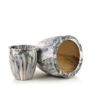 NEVA MARBLE Komplet 2 osłonek ceramicznych 30,5x30,5x30,5/20,5x20,5x23cm