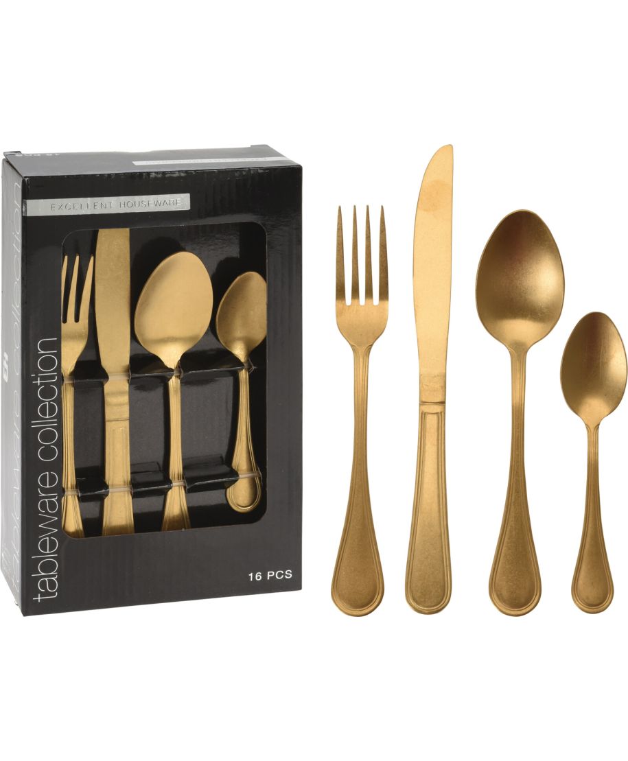 ZESTAW SZTUĆCÓW 16SZT ANTIQUE GOLD