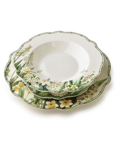 LEA ELEGANT Komplet 18 części 27cm obiad/19,5cm deser/22cm głęboki