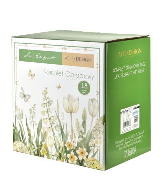 LEA ELEGANT Komplet 18 części 27cm obiad/19,5cm deser/22cm głęboki