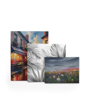 Sunset Over Wildflowers - obraz na płótnie