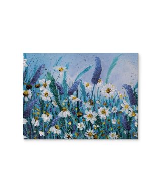 Daisies And Wild Pea Flowers - obraz na płótnie
