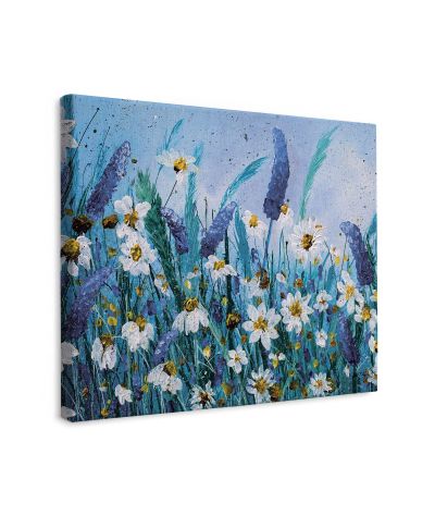 Daisies And Wild Pea Flowers - obraz na płótnie