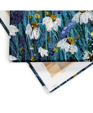 Daisies And Wild Pea Flowers - obraz na płótnie