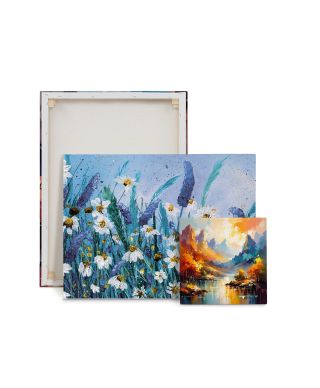 Daisies And Wild Pea Flowers - obraz na płótnie