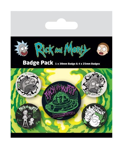 Rick and Morty Rave Rickrival - przypinki