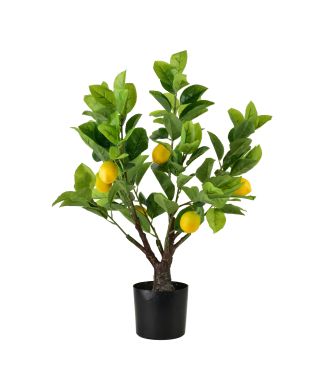 VIRIDIS Sztuczny kwiat drzewko cytrynowe 14x11x65cm