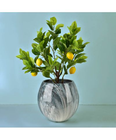 VIRIDIS Sztuczny kwiat drzewko cytrynowe 14x11x65cm