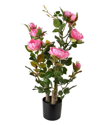 VIRIDIS Sztuczny kwiat róża 13x13x68cm różowa