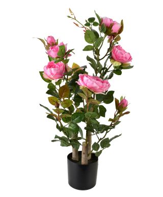 VIRIDIS Sztuczny kwiat róża 13x13x68cm różowa