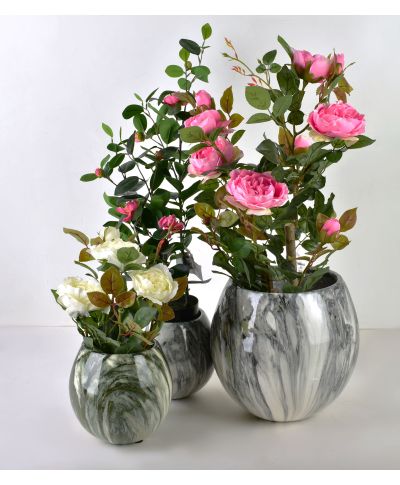 VIRIDIS Sztuczny kwiat róża 13x13x68cm różowa