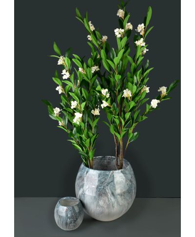 VIRIDIS Sztuczny kwiat biały 15x14x145cm