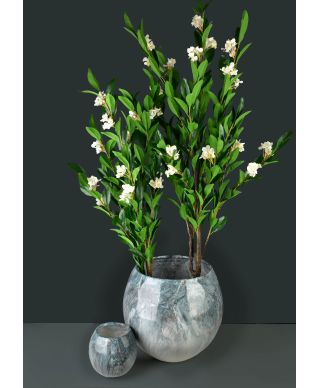 VIRIDIS Sztuczny kwiat biały 15x14x145cm