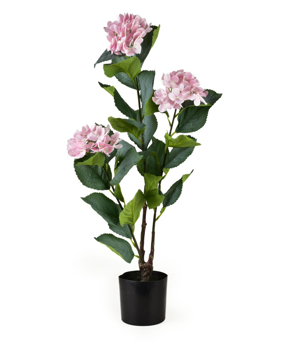 VIRIDIS Sztuczny kwiat hortensja blady róż 13x13x78cm