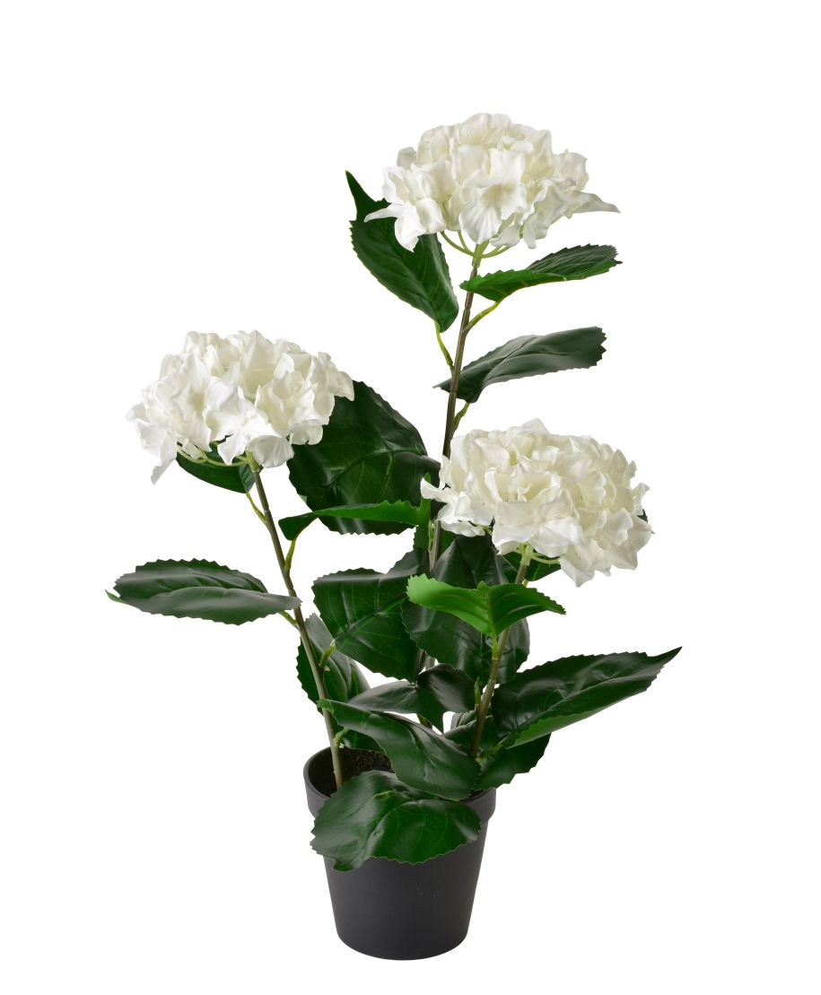 VIRIDIS Sztuczny kwiat hortensja biała 1,5x8,5x51cm