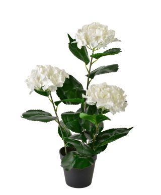 VIRIDIS Sztuczny kwiat hortensja biała 1,5x8,5x51cm