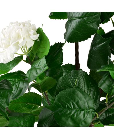 VIRIDIS Sztuczny kwiat hortensja biały 14x13x92cm