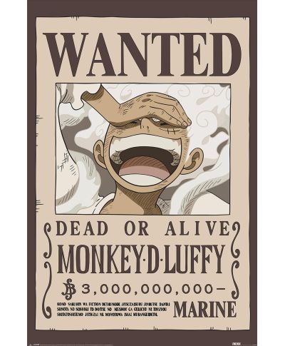 One Piece Wanted Luffy - plakat