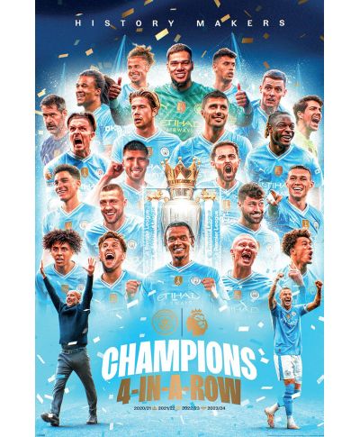 Manchester City Champions 2024 - plakat