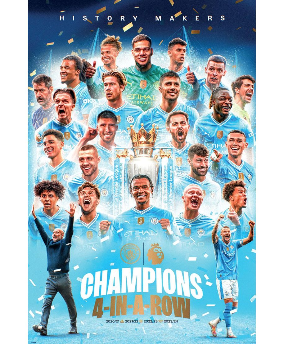 Manchester City Champions 2024 - plakat