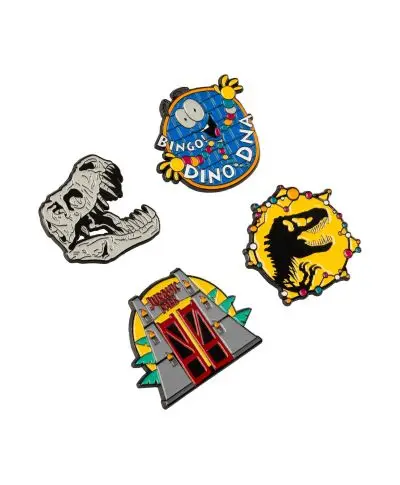 Jurassic Park - zestaw 4 przypinek
