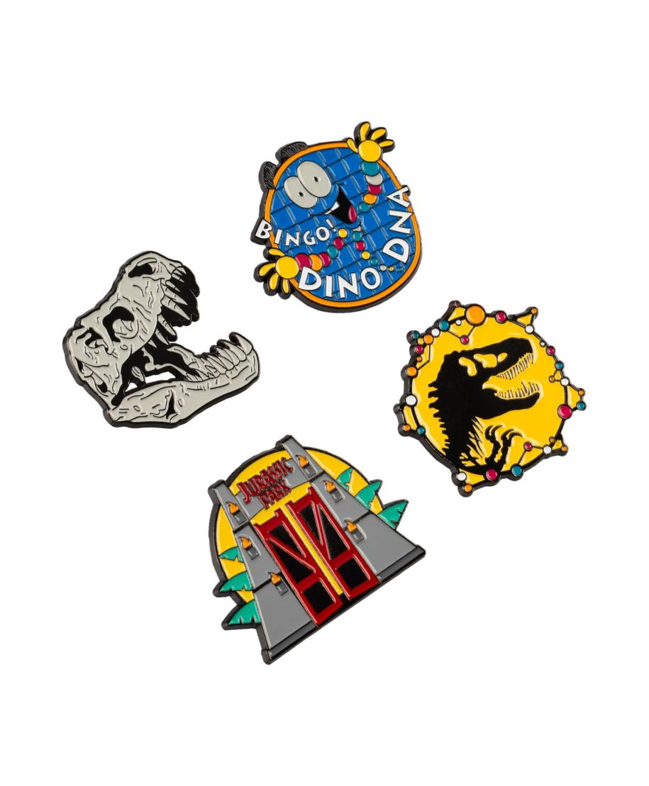 Jurassic Park - zestaw 4 przypinek
