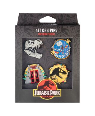 Jurassic Park - zestaw 4 przypinek