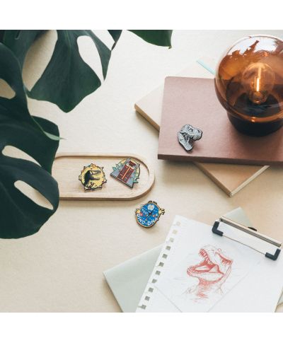 Jurassic Park - zestaw 4 przypinek