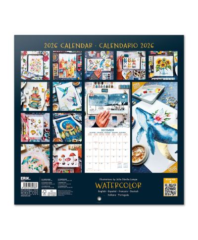 Akwarele - kalendarz ścienny 2026