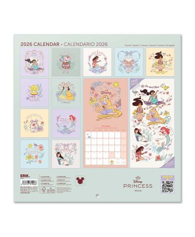 Disney Księżniczki - kalendarz ścienny 2026