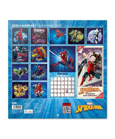 Marvel Spiderman - kalendarz ścienny 2026