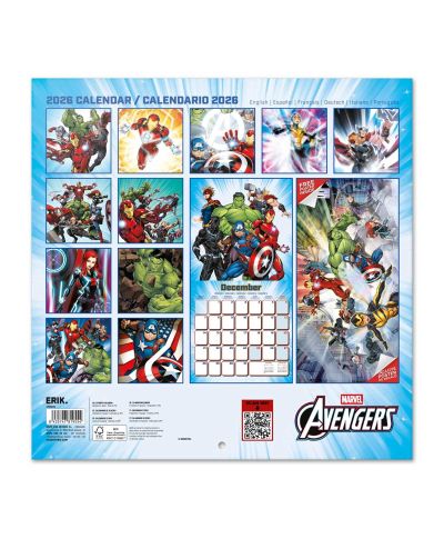 Marvel Avengers - kalendarz ścienny 2026