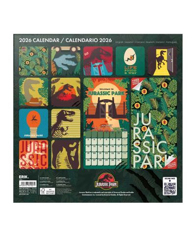 Jurassic Park - kalendarz ścienny 2026