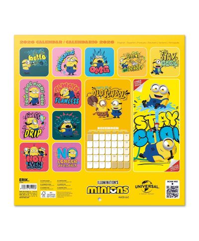 Minionki - kalendarz ścienny 2026