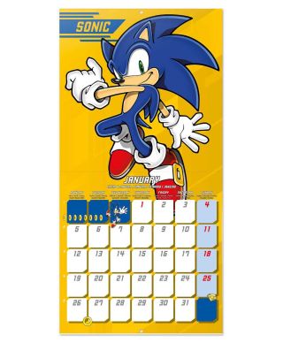 Jeż Sonic - kalendarz ścienny 2026
