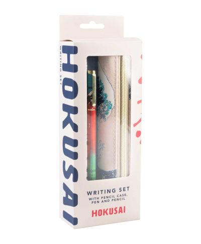 Hokusai - zestaw piórnika z długopisem i ołówkiem