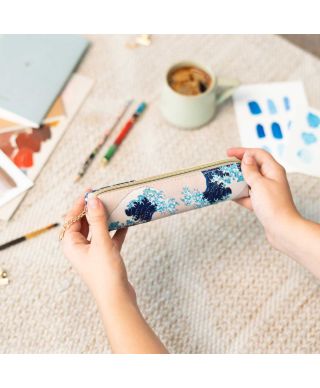 Hokusai - zestaw piórnika z długopisem i ołówkiem
