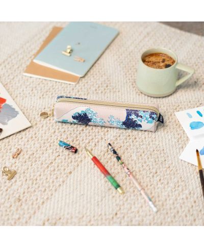 Hokusai - zestaw piórnika z długopisem i ołówkiem