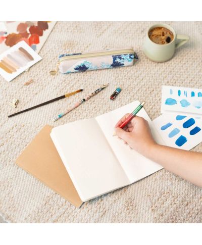 Hokusai - zestaw piórnika z długopisem i ołówkiem