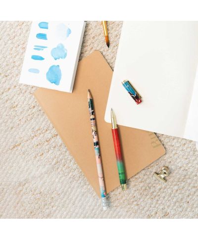 Hokusai - zestaw piórnika z długopisem i ołówkiem