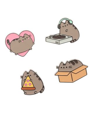 Pusheen - zestaw 4 przypinek