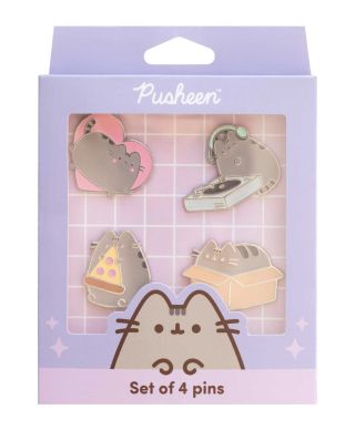 Pusheen - zestaw 4 przypinek
