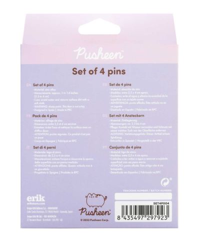 Pusheen - zestaw 4 przypinek