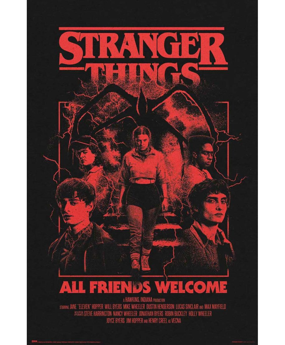Stranger Things All Friends Welcome - plakat