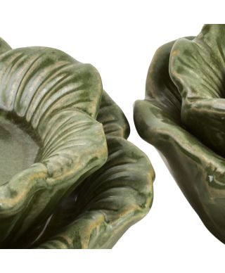 YARINE Świecznik Kwiat 11x11x6cm zielony