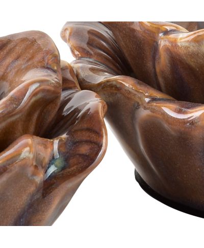 YARINE Świecznik Kwiat 11x11x6cm beżowy